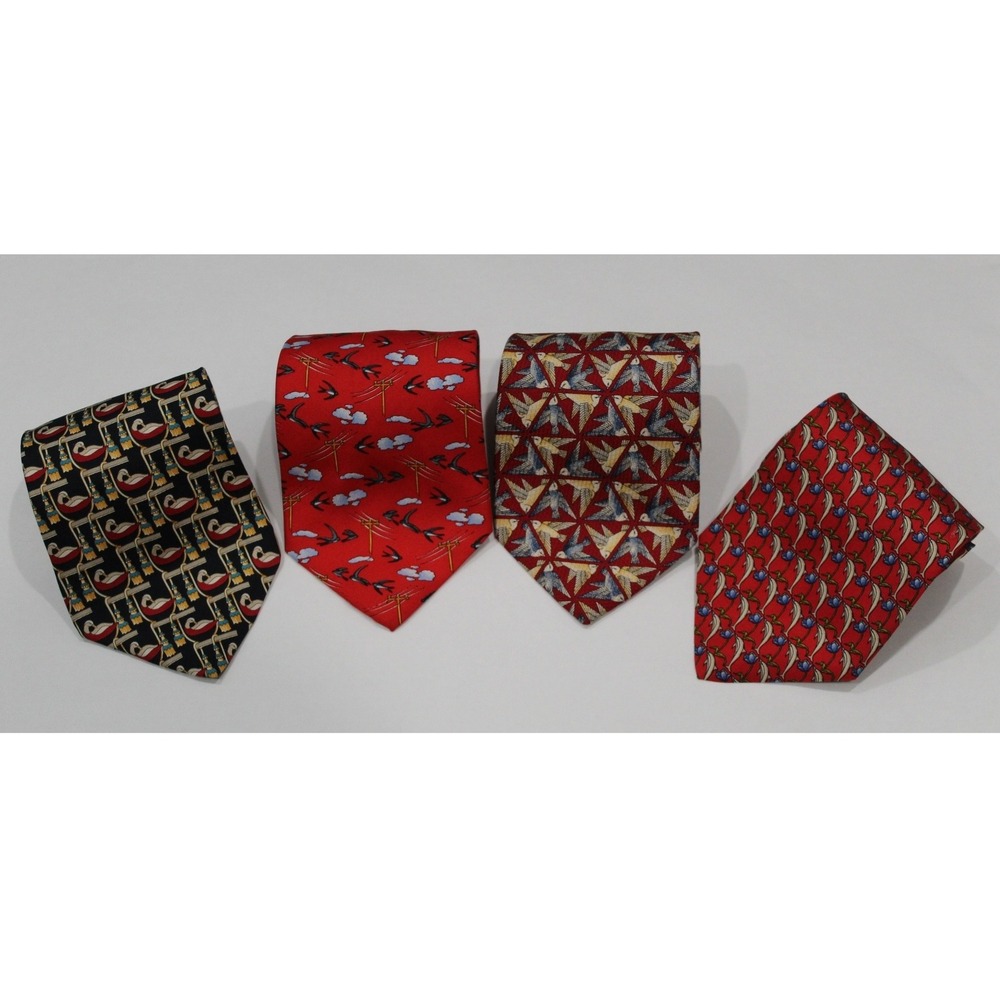 LOT Vintage Paul Fredrick Silk Neckties Lot Patterned Dress Ties‎ 100% silk